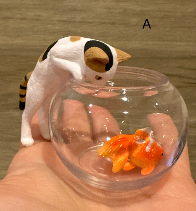 Cat & Fish Bowl Figurines