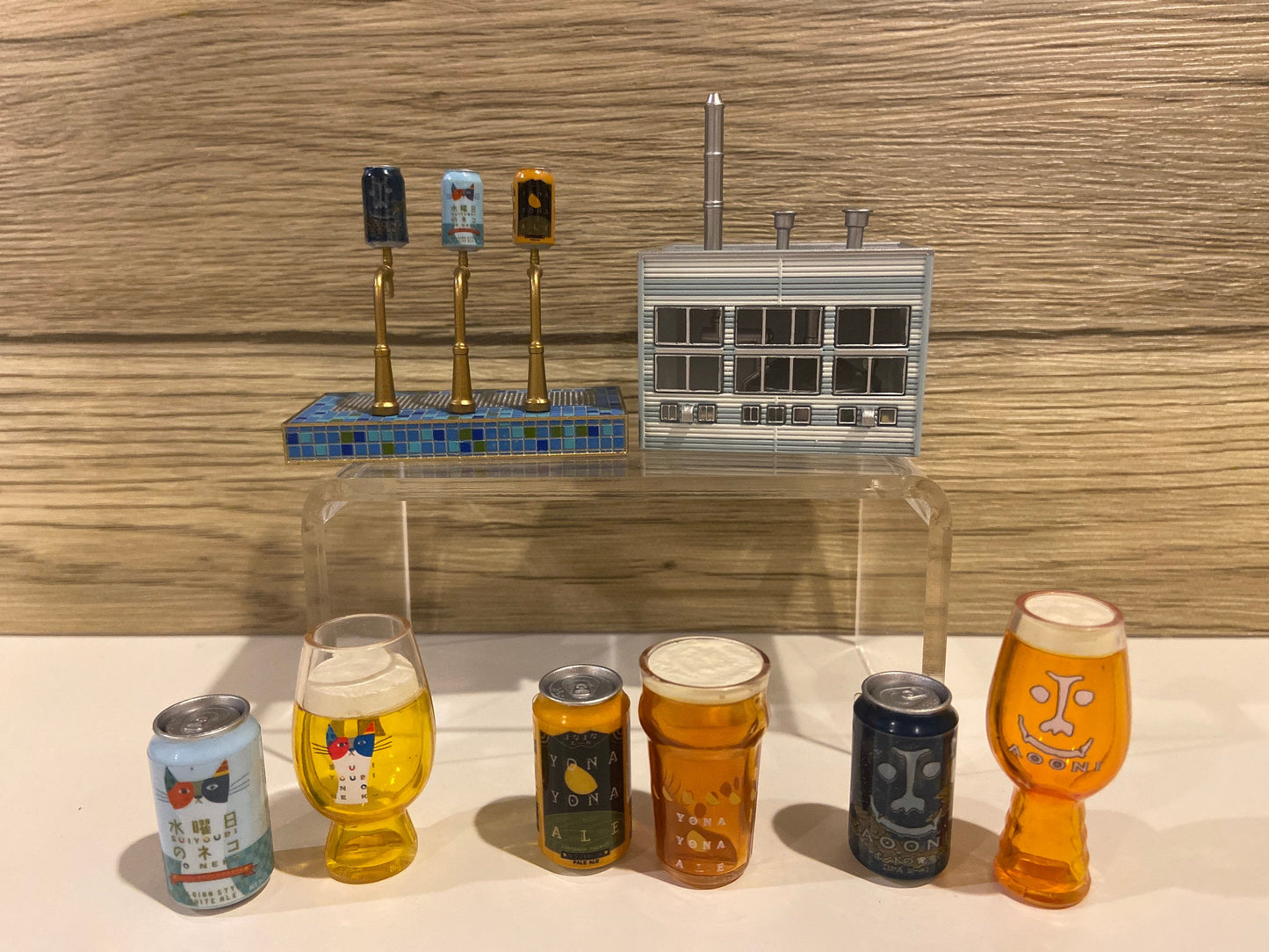 Beer Bottle and Filled Glass Set