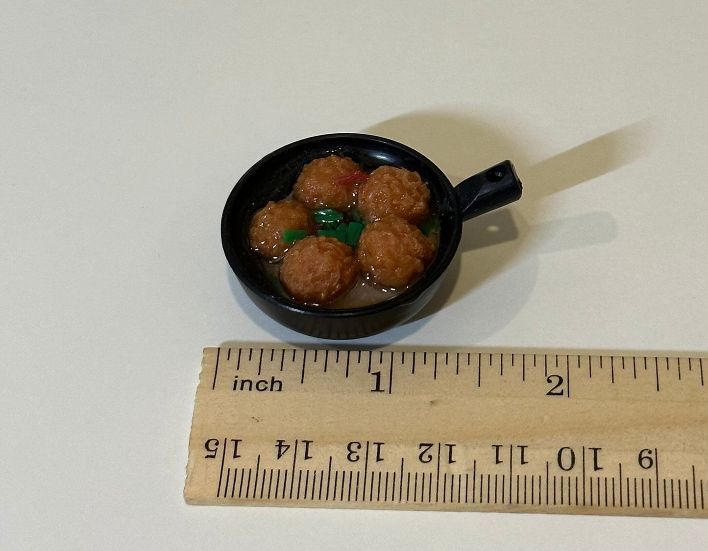 1/6 Dollhouse Miniature Asian cruise dish pork with rice dish stew meatball