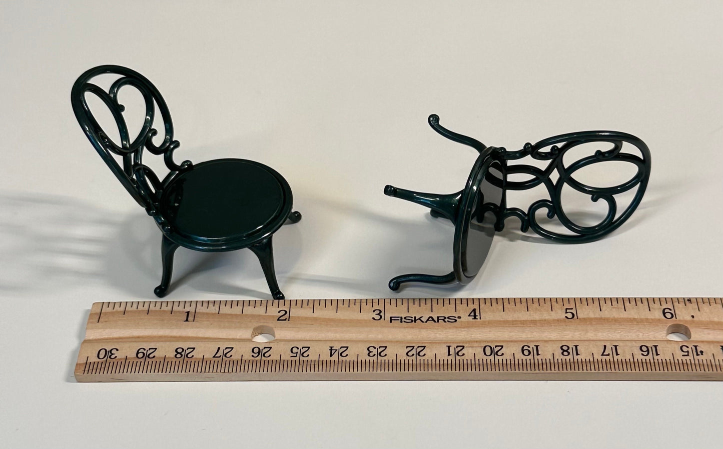 1/12 set of 2 chair Dollhouse Miniature outdoor chair cafe chair